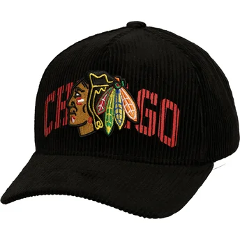 Sort curved snapback kasket Arch Stamp Pro fra Chicago Blackhawks NHL fra Mitchell & Ness