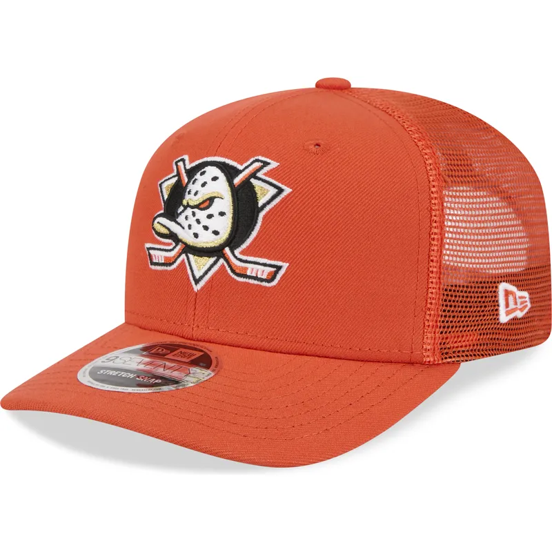 gorra-trucker-naranja-9seventy-stretch-snap-evergreen-de-anaheim-ducks-nhl-de-new-era