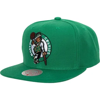 Gorra plana verde snapback Team Ground 2.0 de Boston Celtics NBA de Mitchell & Ness