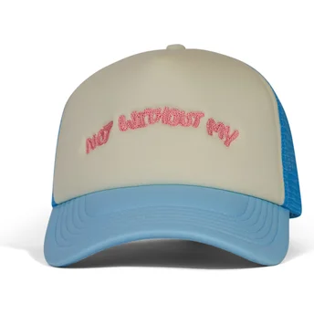 Шапка извита синя snapback на Gorra trucker azul y blanca Not Without My от Pica Pica