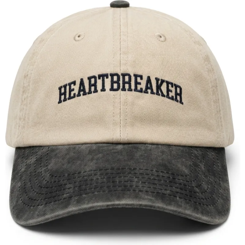 gorra-curva-beige-y-negra-ajustable-heartbreaker-de-pica-pica