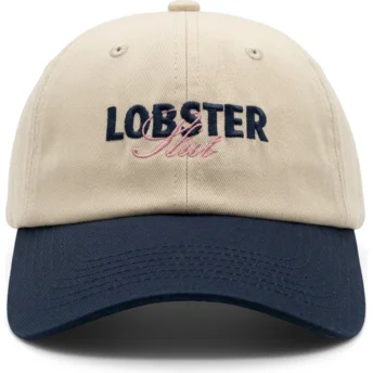 Pica Pica Curved Brim Lobster Slut Beige and Navy Blue Adjustable Cap
