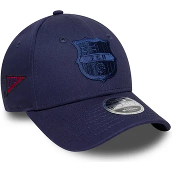 Marineblå buet snapback-kasket til dreng 9FORTY M-Crown Graphic fra FC Barcelona LALIGA fra New Era