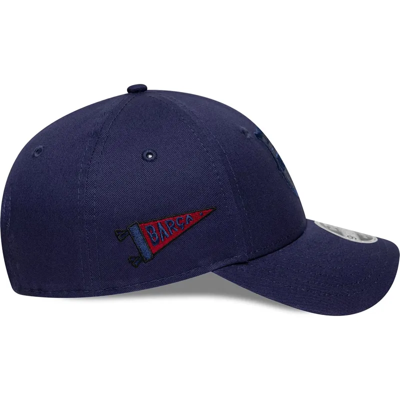 casquette-courbee-bleue-marine-snapback-pour-enfant-9forty-m-crown-graphic-fc-barcelona-laliga-new-era