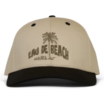 Pica Pica Извита Периферия Eau De Beach Бежова и Черна Шапка с Плоска Козирка