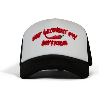 Pica Pica Spicy Hot Boyfriend White and Black Trucker Hat
