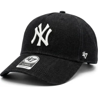 Шапка извита черна снапбек MVP DT Denim на New York Yankees MLB от 47 Brand