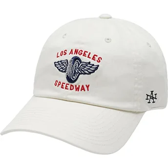 Шапка извита бежов регулируема Los Angeles Speedway Ballpark от American Needle