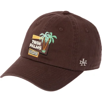 Brun justerbar buet kasket Twin Palms Village Ballpark fra American Needle