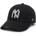 american-needle-shapka-s-izvita-kozirka-ballpark-new-york-black-yankees-mlb-cherna-reguliruema