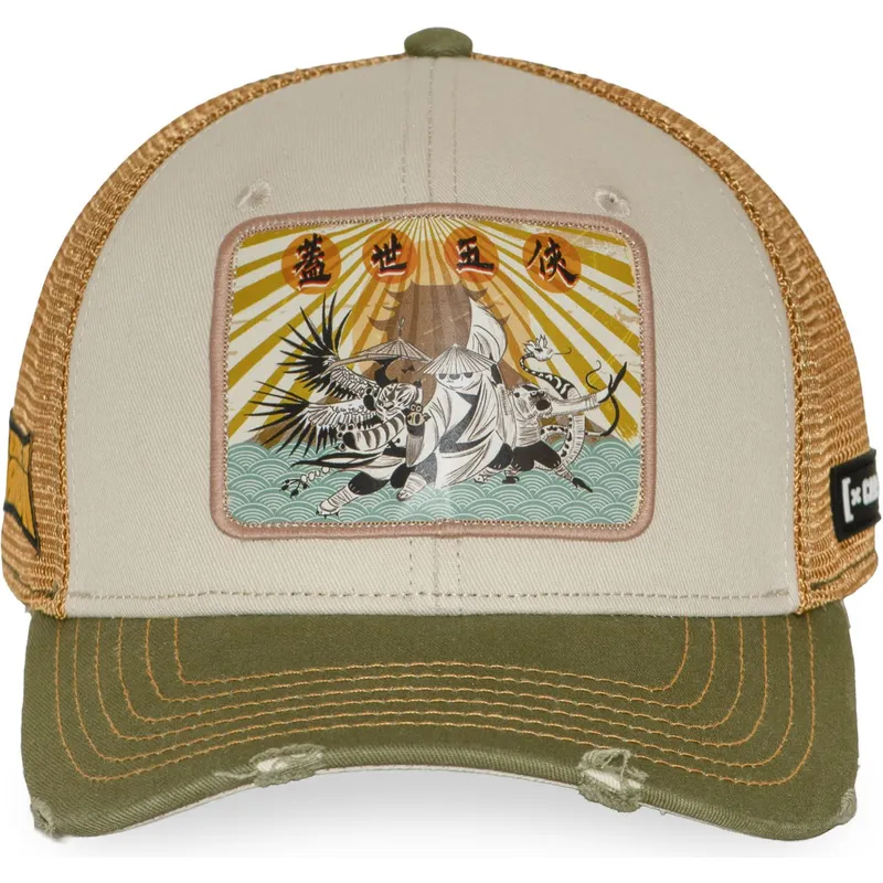 beige-og-gron-trucker-kasket-kfp-dra-kung-fu-panda-fra-capslab