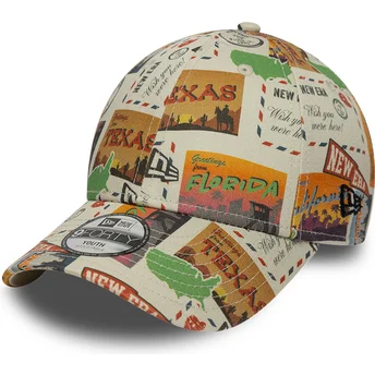 New Era Извита Периферия Youth 9FORTY Location All Over Print Многоцветна Регулируема Шапка