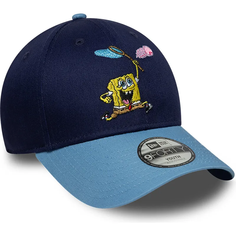 gorra-curva-azul-snapback-para-nino-9forty-de-bob-esponja-de-new-era