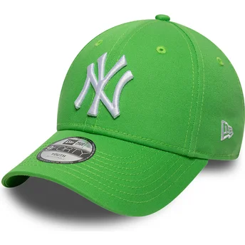 Grøn justerbar buet kasket til børn 9FORTY Essential fra New York Yankees MLB fra New Era