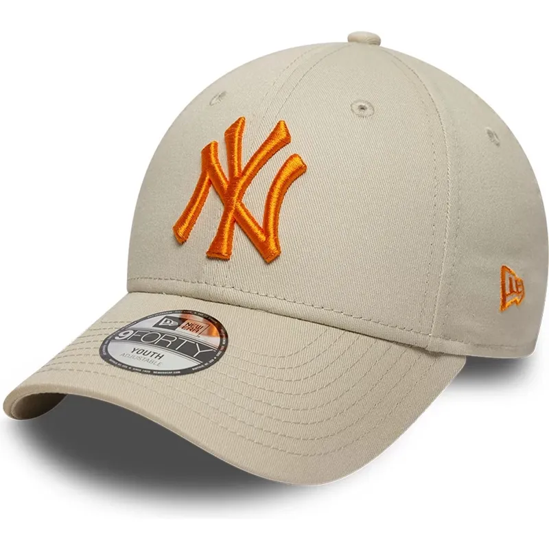 shapka-izvita-bezhov-reguliruem-za-deca-9forty-league-essential-na-new-york-yankees-mlb-ot-new-era
