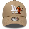 new-era-curved-brim-youth-9forty-icon-los-angeles-dodgers-mlb-beige-adjustable-cap