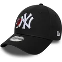 shapka-izvita-cherna-reguliruema-za-deca-9forty-icon-na-new-york-yankees-mlb-ot-new-era
