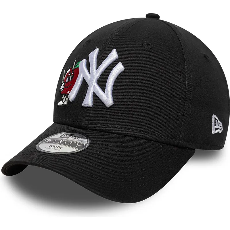 schwarze-gebogene-verstellbare-kappe-fur-kinder-9forty-icon-von-new-york-yankees-mlb-von-new-era
