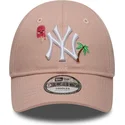 casquette-courbee-rose-ajustable-pour-enfant-9forty-summer-icon-new-york-yankees-mlb-new-era