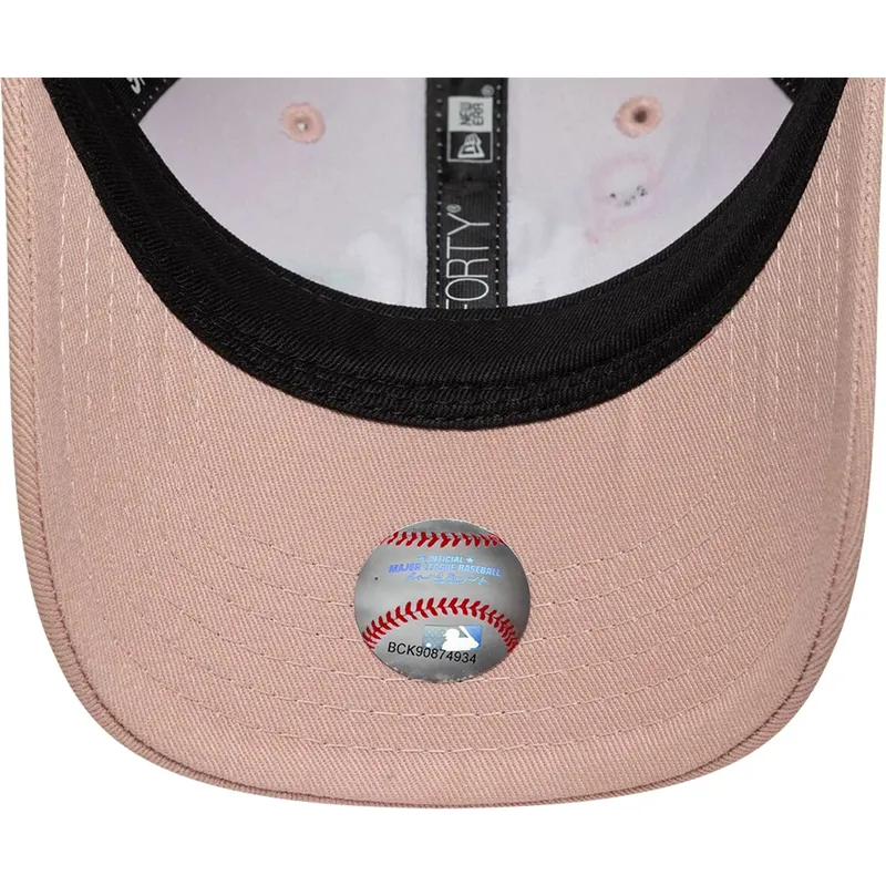 gebogene-rosa-verstellbare-kappe-fur-kinder-9forty-summer-icon-von-new-york-yankees-mlb-von-new-era