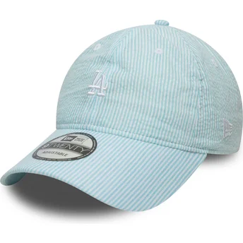 Шапка извита синя регулируем 9TWENTY Seersucker на Los Angeles Dodgers MLB от New Era