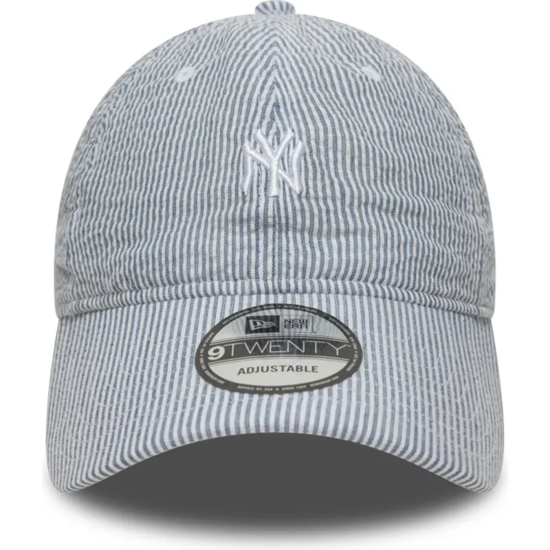 shapka-izvita-tmnosin-reguliruem-9twenty-seersucker-na-new-york-yankees-mlb-ot-new-era