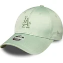 shapka-izvita-zelena-reguliruema-9forty-bow-back-satin-na-los-angeles-dodgers-mlb-ot-new-era