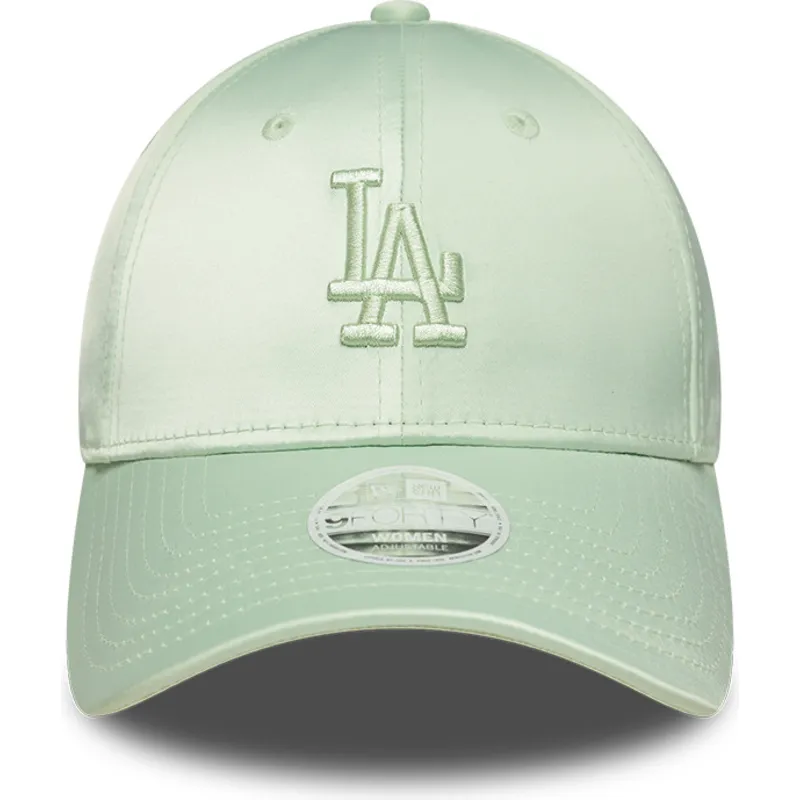 shapka-izvita-zelena-reguliruem-9forty-bow-back-satin-na-los-angeles-dodgers-mlb-ot-new-era