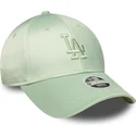 new-era-curved-brim-women-9forty-bow-back-satin-los-angeles-dodgers-mlb-green-adjustable-cap