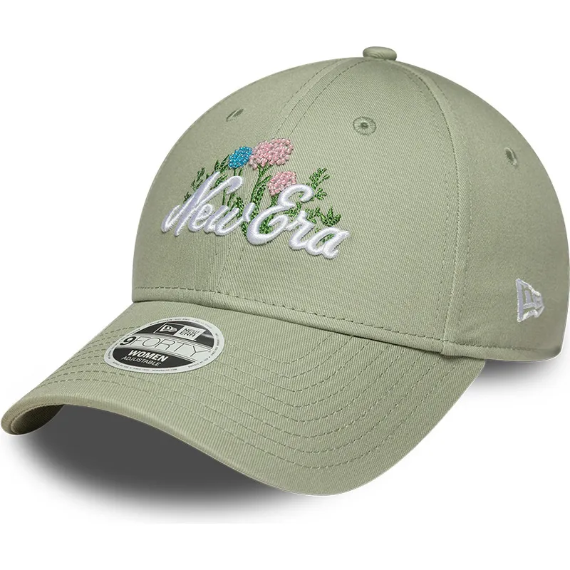 new-era-curved-brim-women-9forty-beaded-green-adjustable-cap