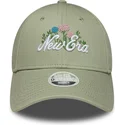 new-era-curved-brim-women-9forty-beaded-green-adjustable-cap