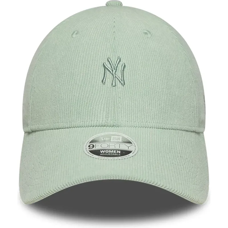 shapka-izvita-zelena-reguliruema-9forty-mini-cord-na-new-york-yankees-mlb-ot-new-era