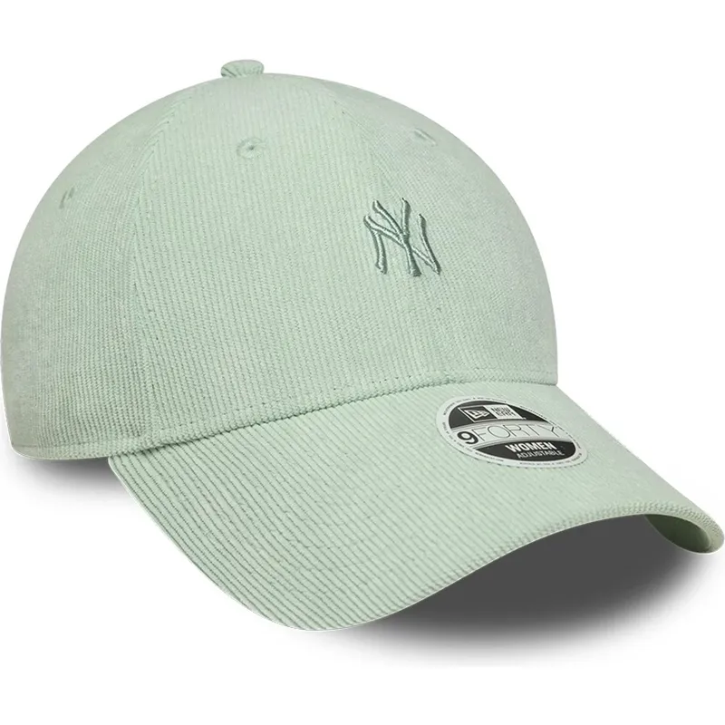 shapka-izvita-zelena-reguliruema-9forty-mini-cord-na-new-york-yankees-mlb-ot-new-era
