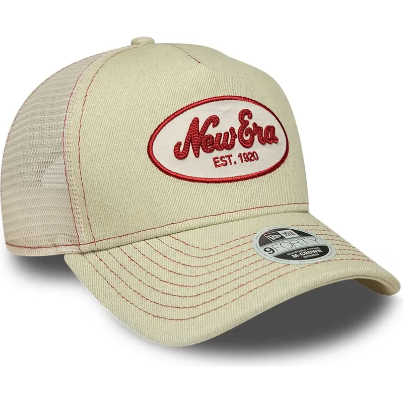 gorra-trucker-beige-para-mujer-9forty-m-crown-a-frame-de-new-era