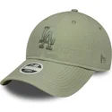 gron-justerbar-buet-kasket-med-gront-logo-til-kvinder-9twenty-midi-linen-fra-los-angeles-dodgers-mlb-fra-new-era