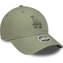 new-era-izvita-kozirka-damsko-zeleno-logo-9twenty-midi-linen-los-angeles-dodgers-mlb-zelena-reguliruema-shapka