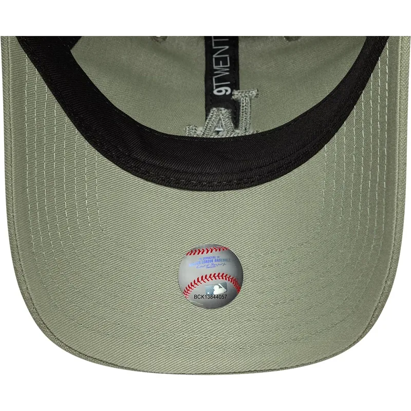 new-era-izvita-kozirka-damsko-zeleno-logo-9twenty-midi-linen-los-angeles-dodgers-mlb-zelena-reguliruema-shapka
