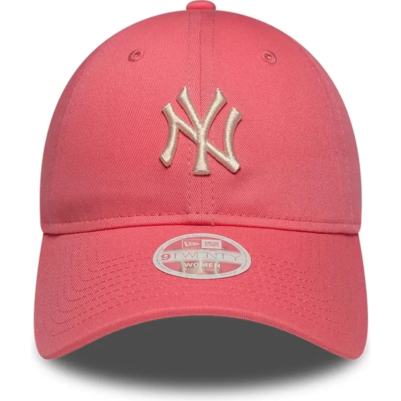 new-era-izvita-periferiya-damska-9twenty-league-essential-midi-new-york-yankees-mlb-rozova-reguliruema-shapka-s-bezhovo-logo