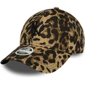 casquette-courbee-leopard-ajustable-avec-logo-noir-pour-femme-9twenty-lionpard-new-york-yankees-mlb-new-era