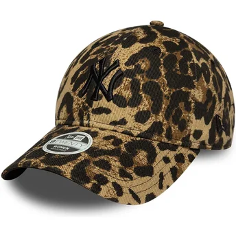 Шапка извита леопард adjustable strap con logo negro para mujer 9TWENTY Leopard на New York Yankees MLB от New Era