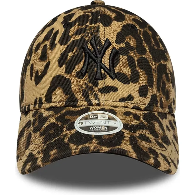 shapka-izvita-leopard-reguliruem-9twenty-leopard-na-new-york-yankees-mlb-ot-new-era