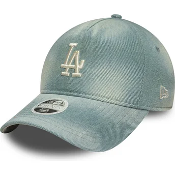 Blå justerbar buet kasket til kvinder 9TWENTY A Frame Denim fra Los Angeles Dodgers MLB fra New Era
