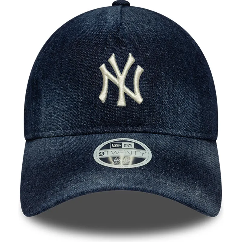 shapka-izvita-tmnosin-reguliruem-9twenty-a-frame-denim-na-new-york-yankees-mlb-ot-new-era