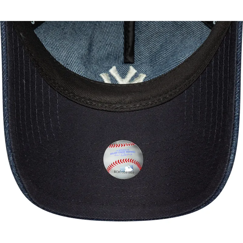 shapka-izvita-tmnosin-reguliruem-9twenty-a-frame-denim-na-new-york-yankees-mlb-ot-new-era