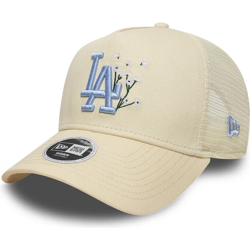 shapka-izvita-shapka-traker-bezhov-snapbek-9forty-a-frame-floral-na-los-angeles-dodgers-mlb-ot-new-era