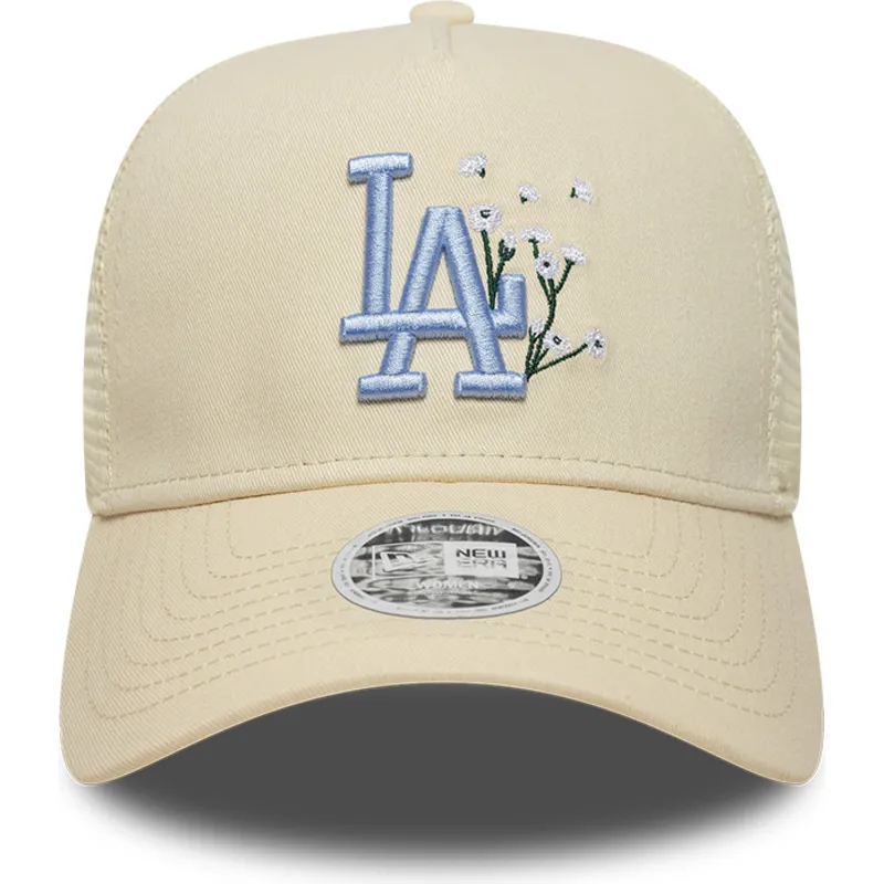 shapka-izvita-shapka-traker-bezhov-snapbek-9forty-a-frame-floral-na-los-angeles-dodgers-mlb-ot-new-era