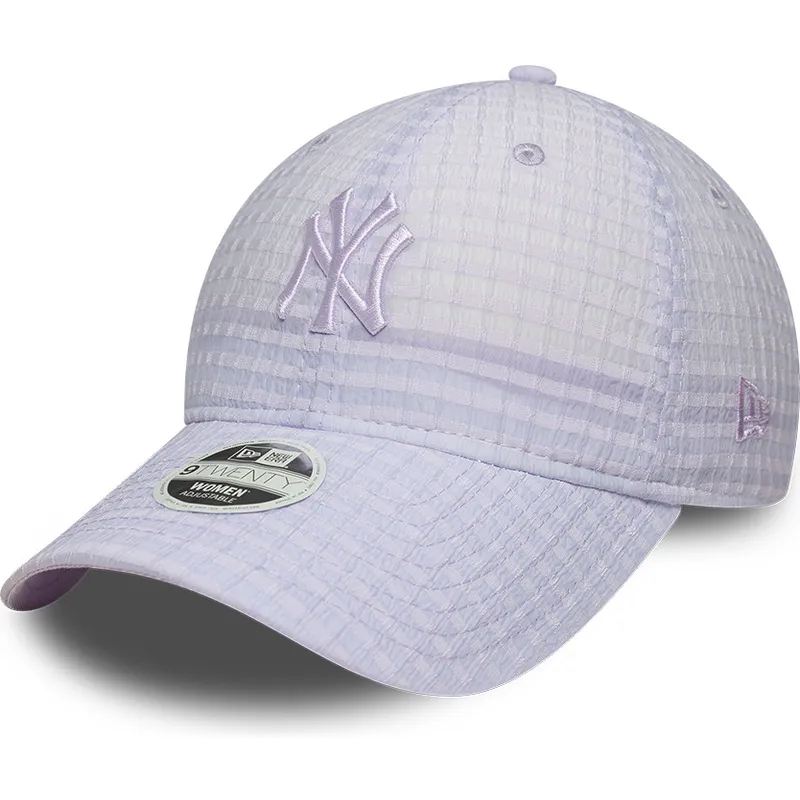 new-era-izvita-kozirka-damsko-lilavo-logo-9twenty-seersucker-new-york-yankees-mlb-lilava-reguliruema-shapka