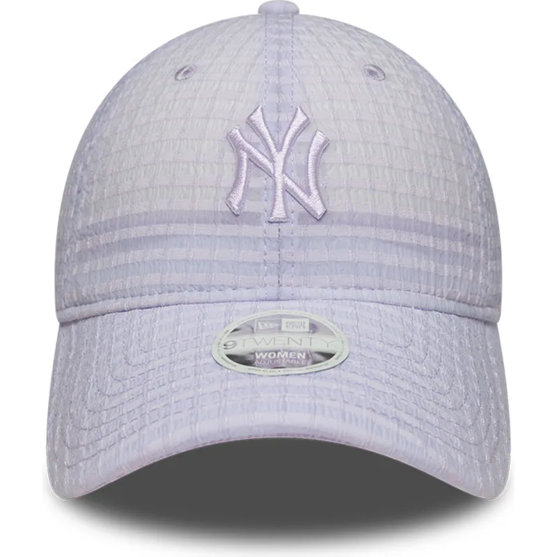 new-era-izvita-kozirka-damsko-lilavo-logo-9twenty-seersucker-new-york-yankees-mlb-lilava-reguliruema-shapka