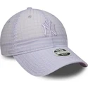 new-era-izvita-kozirka-damsko-lilavo-logo-9twenty-seersucker-new-york-yankees-mlb-lilava-reguliruema-shapka