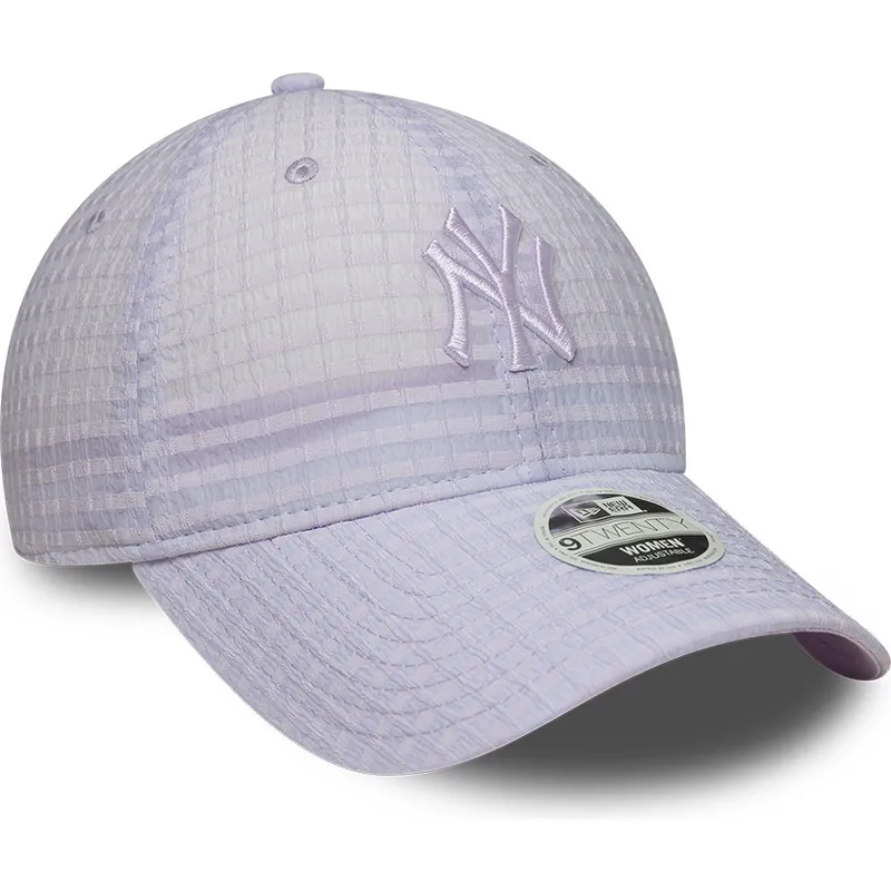 shapka-izvita-violetka-reguliruem-9twenty-seersucker-na-new-york-yankees-mlb-ot-new-era